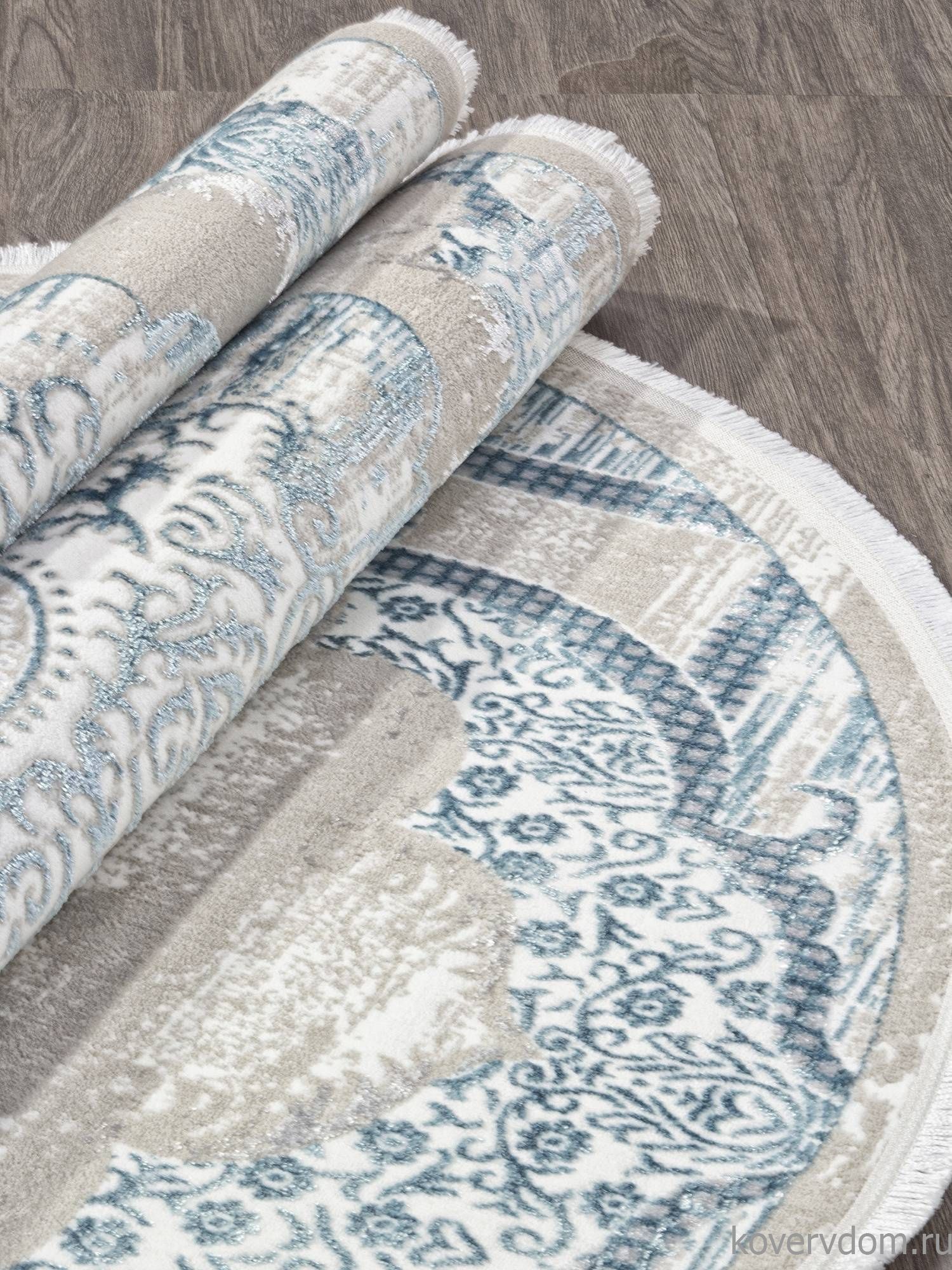 Ковер ALFANI Q018A BLUE FDY / CREAM SHRINK Овал