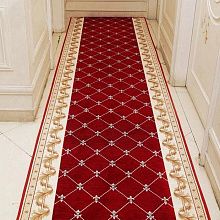 Разноцветный круглый ковровая дорожка Versailles красно-бордовая