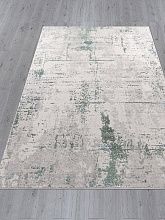 Пушистый круглый ковер LIMAN F169 CREAM-D.GREEN