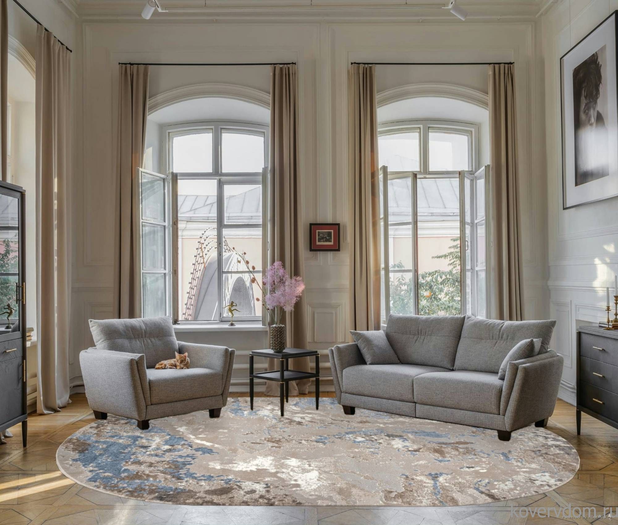 Ковер PARADIZE 00085A L.BLUE / BEIGE Овал Ковер PARADIZE 00085A L.BLUE / BEIGE Овал