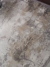 Пушистый овальный ковровая Дорожка GRAFF 3433 GRAY-BEIGE